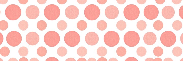 Fototapeta premium Seamless pattern featuring peachy pink circles on a white background, pattern, peachy pink
