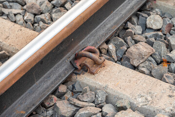 Railway track in India. Indian Railways Diesel-Electric Multiple Unit train