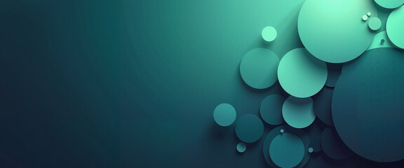 Abstract Circular Shapes in Teal Gradient Representing Modern Design