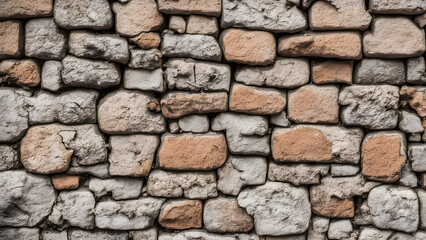 Fototapeta premium A wall made of bricks with a brown and white color