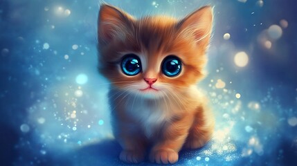 Adorable Kitten with Big Blue Eyes