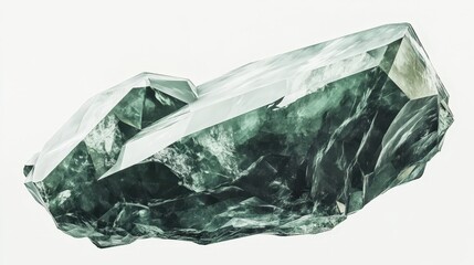 Fototapeta premium Emerald crystal close-up: nature's geometric green gemstone artistry