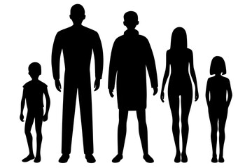 Vector silhouette of a thin people.