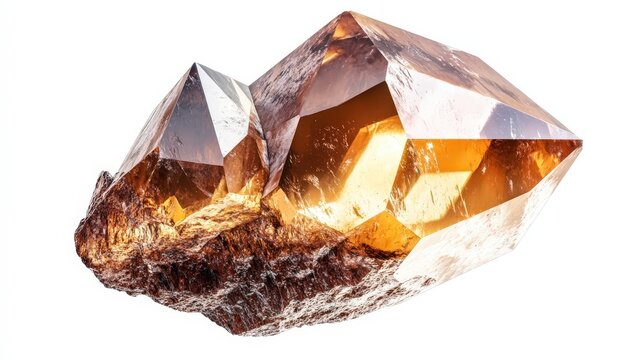 Stunning golden crystal cluster: nature's geometric masterpiece revealed in rich amber tones