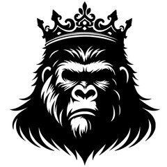 Silhouette of a kingkong wearing a crown