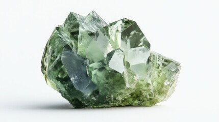 Fototapeta premium Vibrant green crystal arrangement with geometric shapes