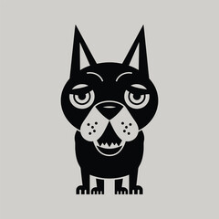 Cute Dog Logo, Dog Vector, Dog Staring, Silhouette of Dog