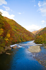Dakigaeri Valley in autumn, Akita prefecture, Tohoku, Japan.