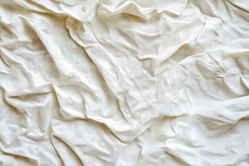 Obraz premium Blank crumpled paper texture on a white background for poster or banner template, ideal mockup for advertising in a retro, textured style, featuring flat lay and top view for versatile creative design