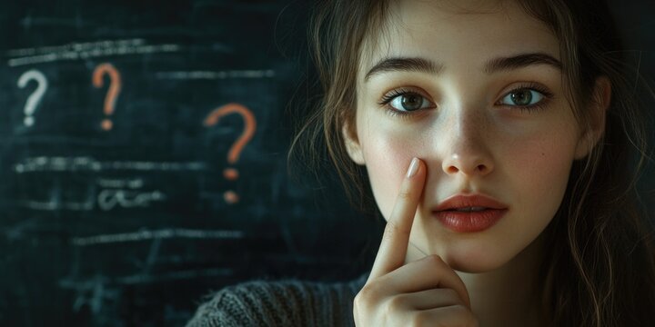 Woman with puzzled expression