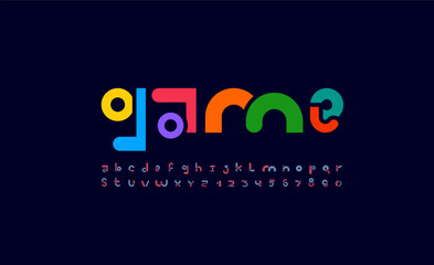 Quirky font, alphabet in the cartoon style, funny art letters and numbers, vector illustration 10EPS.