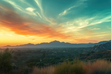 Fototapeta premium Mountain Range Sunset View