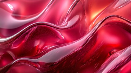 Obraz premium Wavy Glass Shapes Background, Generative AI