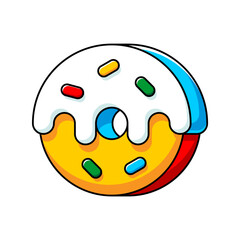 Christmas Donut icon. Outline icons. Holiday symbol