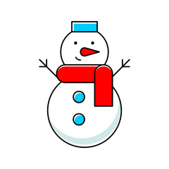 Christmas Snowman icon. Outline icons. Holiday symbol