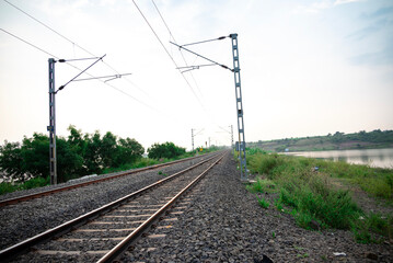 Railway track in India. Outback Northern Territory Indian railway track.