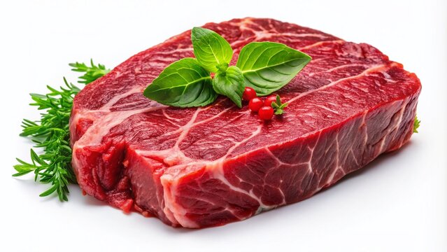 Raw Buffalo Meat Isolated on Transparent Background - High-Quality Food Photography for Culinary and Nutritional Uses