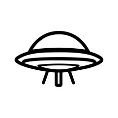 Spaceship Ufo Icon on White Background. Uncnown Flying Object Logo. Vector