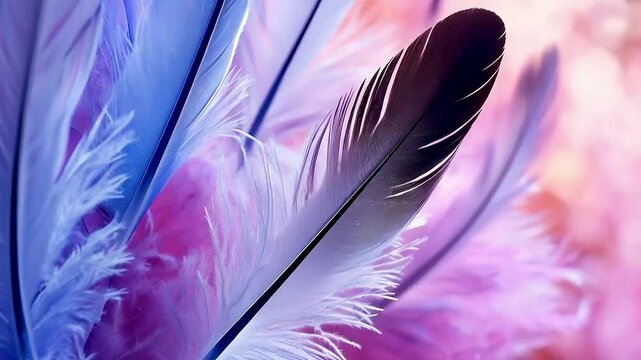 a purple and blue feather