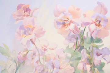 Fototapeta premium Violet flowers backgrounds painting blossom.