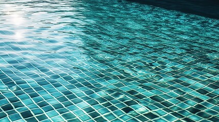 Naklejka premium Serene Pool Water with Gentle Ripples and Reflections