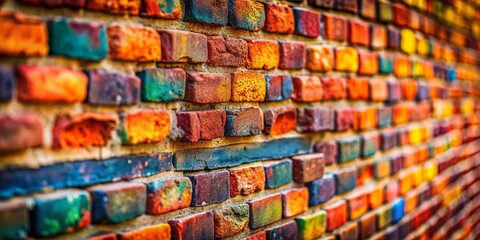 Seamless Brick Wall Pattern in Tilt-Shift Perspective for Creative Backgrounds and Textures