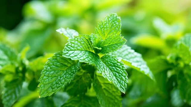 mint  growing in  the garden