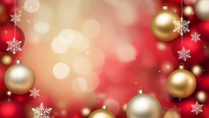 Fototapeta premium red christmas background with snowflakes