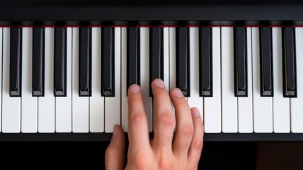 Closeup of a person playing a musical instrument, like a guitar or piano, as a way to unwind and destress, Music for stress relief, Creative and peaceful