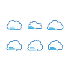 Cloud technology logo design template