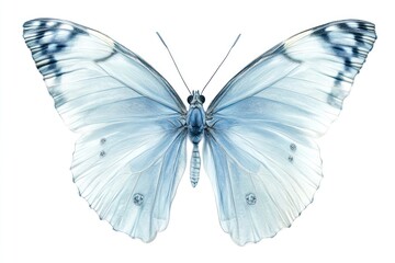 Fototapeta premium Soft blue butterfly background insect white.