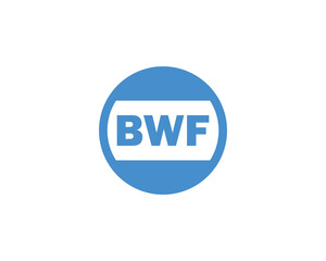 BWF Logo design vector template. BWF