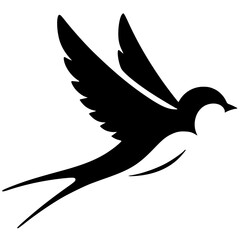 Minimalist swallow logo silhouette