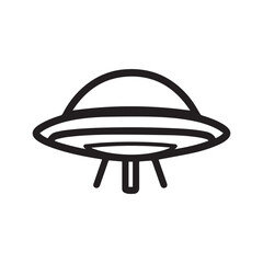 Spaceship Ufo Icon on White Background. Uncnown Flying Object Logo. Vector