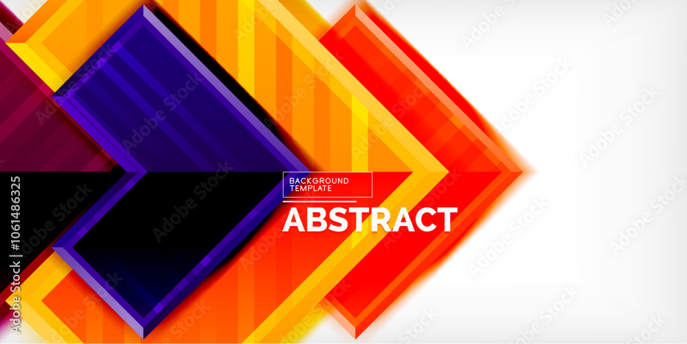 Aufkleber Arrow symbols created with 3d effects and line texture geometric abstract background