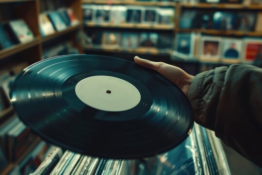 Cover vinyl mockup publication indoors person. - Powered by Adobe