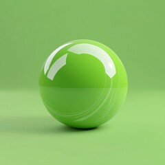 Vibrant Green Sphere: Minimalist Design and Sleek Simplicity