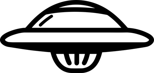 Spaceship Ufo Icon on transparent Background. Uncnown Flying Object Logo. Vector