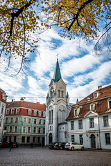 Obraz premium riga, latvia - our lady of sorrows church