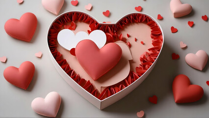 Creative diy craft hobby, making heart-shaped gift box
