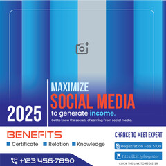 Digital Marketing Online Earning Promotional Template Social Media Post