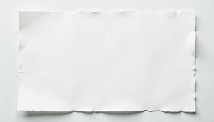 Obraz premium Vintage Torn Paper with Natural Deckle Edge on White Background with Copy Space