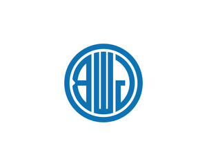 BWJ logo design vector template. BWJ