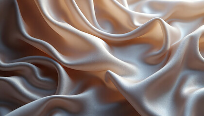 Obraz premium Smooth flowing silver silk texture abstract background