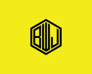 BWJ logo design vector template. BWJ