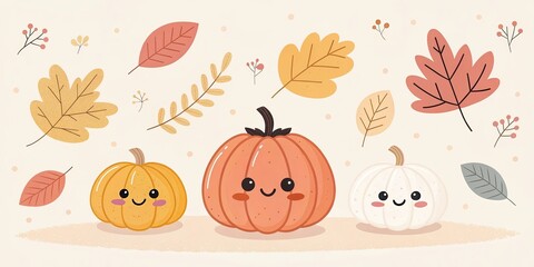 minimalist cute cartoon october background