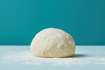 Closeup of a man kneading pizza dough on a floured surface, ready to make homemade pizza, Making homemade pizza, Handson and creative