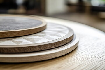 Obraz premium Geometric Shapes Layered in Earth Tones