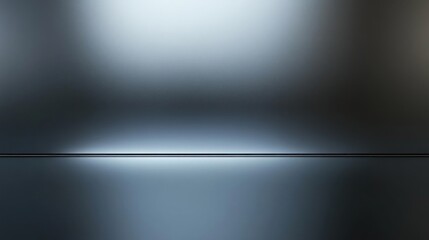 A smooth, reflective surface with soft lighting creating an abstract, minimalist backdrop.