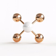 Gold and White Molecular Structure Icon